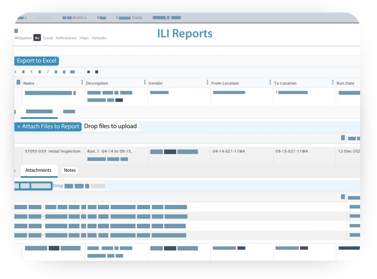ILI Reports interface
